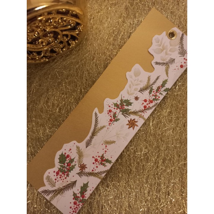 Marque-page fait main « Yule » végétal hiver – Équinoxe Studio